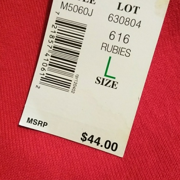 RQT Red Sweater with Silver Embellishments L NWT - Picture 7 of 8